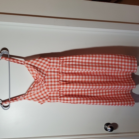 Old Navy Dresses & Skirts - Old Navy Orange Gingham Print Dress Size 10